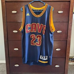 LEBRON Adidas Blue and Yellow Cavaliers Jersey